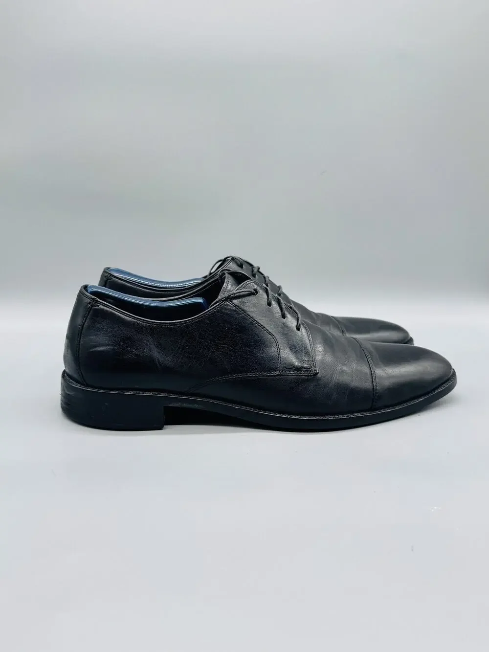 Cole Haan Shoes Mens 9.5 Black Leather Cap Toe Lace Up Derby Oxford Dress Formal